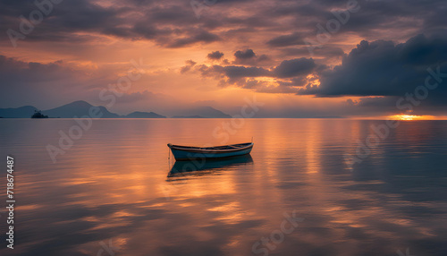 boat at sunset © Md