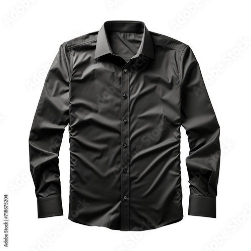 Black long sleeve shirt on transparent background isolated png.