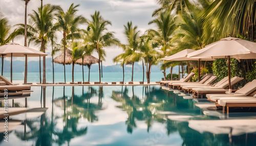 pool in the tropical resort