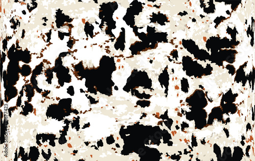 pattern cow leather natural print animal skin spots on a white background. Mammals Fur texture. Design elements leather. Camouflage predator. Vector illustration pattern floor rug interior design 