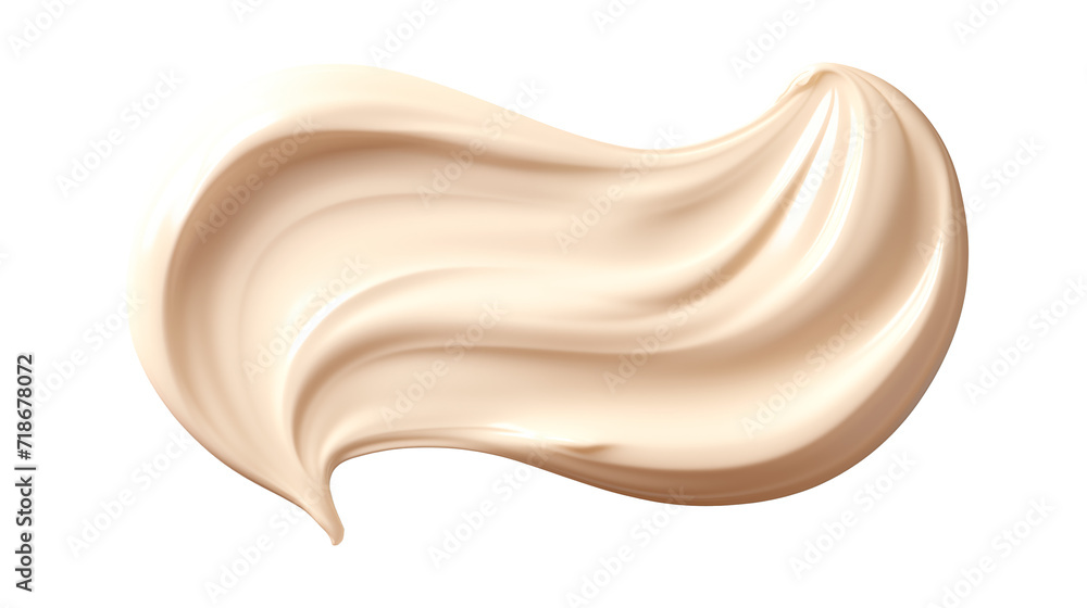 cosmetic smears cream texture on transparent background