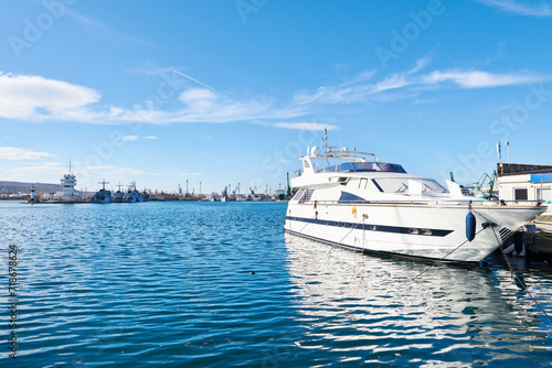 Yacht in sea port