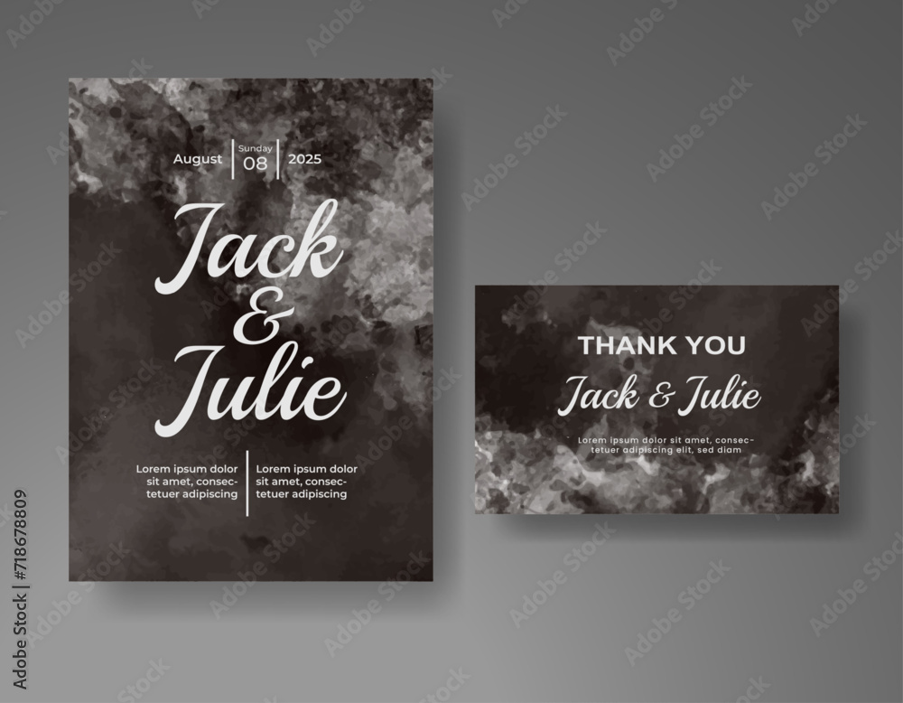 Wedding invitation with abstract watercolor background Wedding invitation with abstract watercolor background