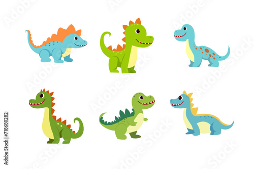 cute dino vector illustration. Dino funny character cartoon element design