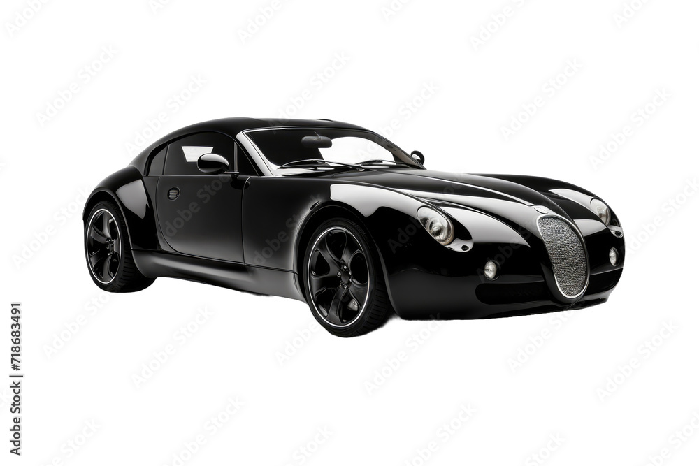 Elegance of a Black Car Isolated On Transparent Background