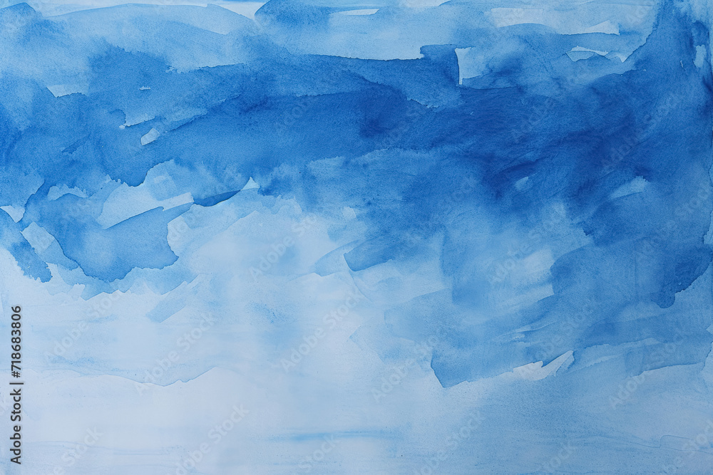 Obraz premium Watercolor Strokes Navy Blue Texture - Richly Pigmented and Artistic Brush Textures for Creative and Modern Designs, Generated AI