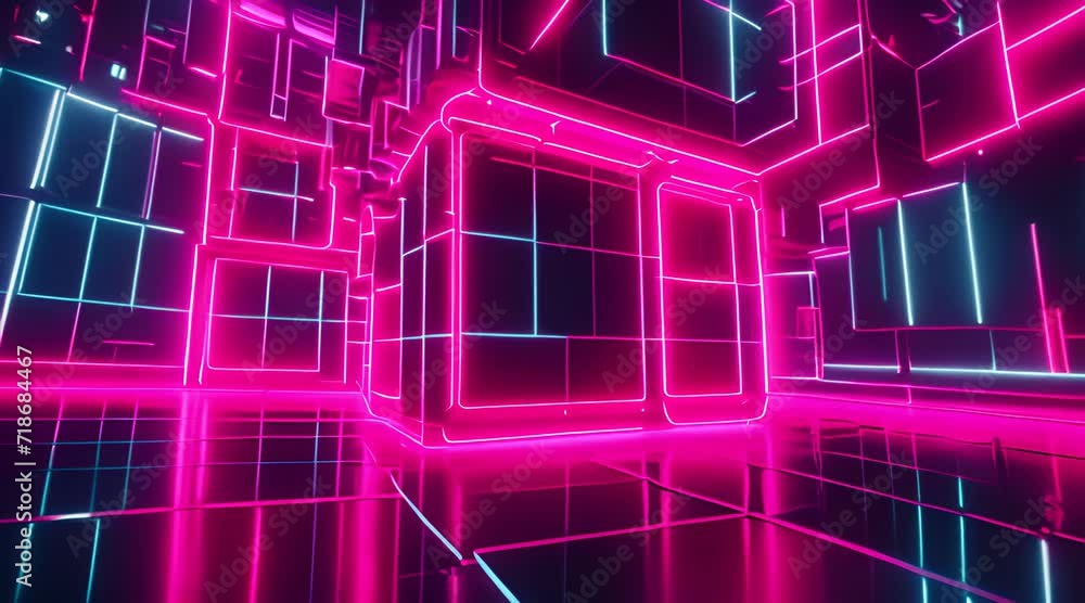 Vivid Light Spectacles Unleashed by Abstract Neon Shapes in a Dazzling Illumination Vivid Light Spectacles Unleashed by Abstract Neon Shapes in a Dazzling Illumination