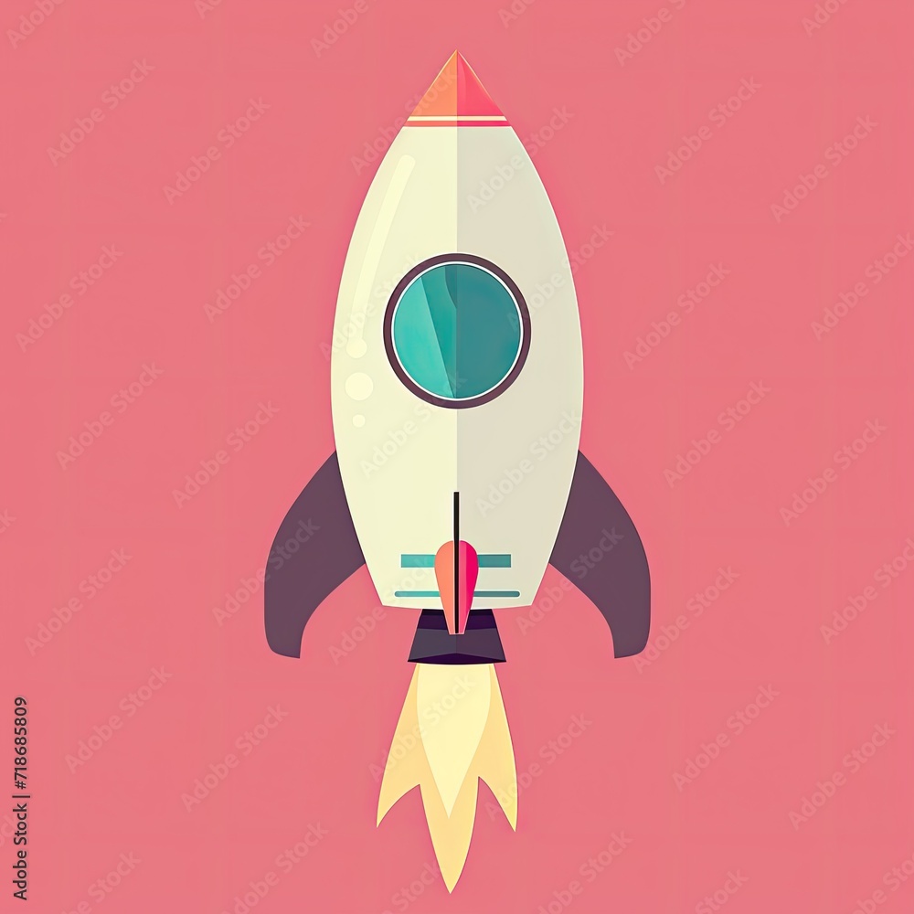 Flat Illustration of Spaceship Flat Illustration of Spaceship