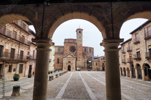 beautiful view of the cathedral of santa maria in the city of siguenza photo
