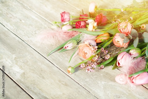 bouquet of spring flowers o...