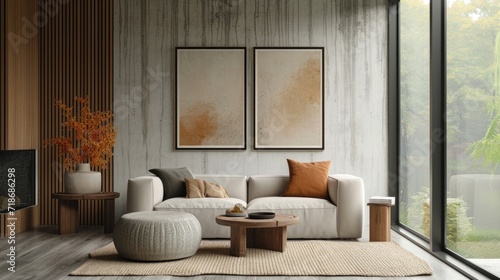 Sofa. Interior of modern sofa minimal design