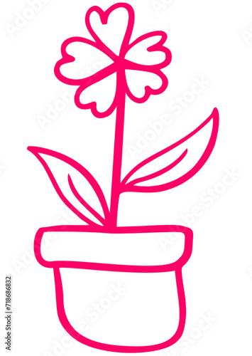 pink flower in a pot © sugix