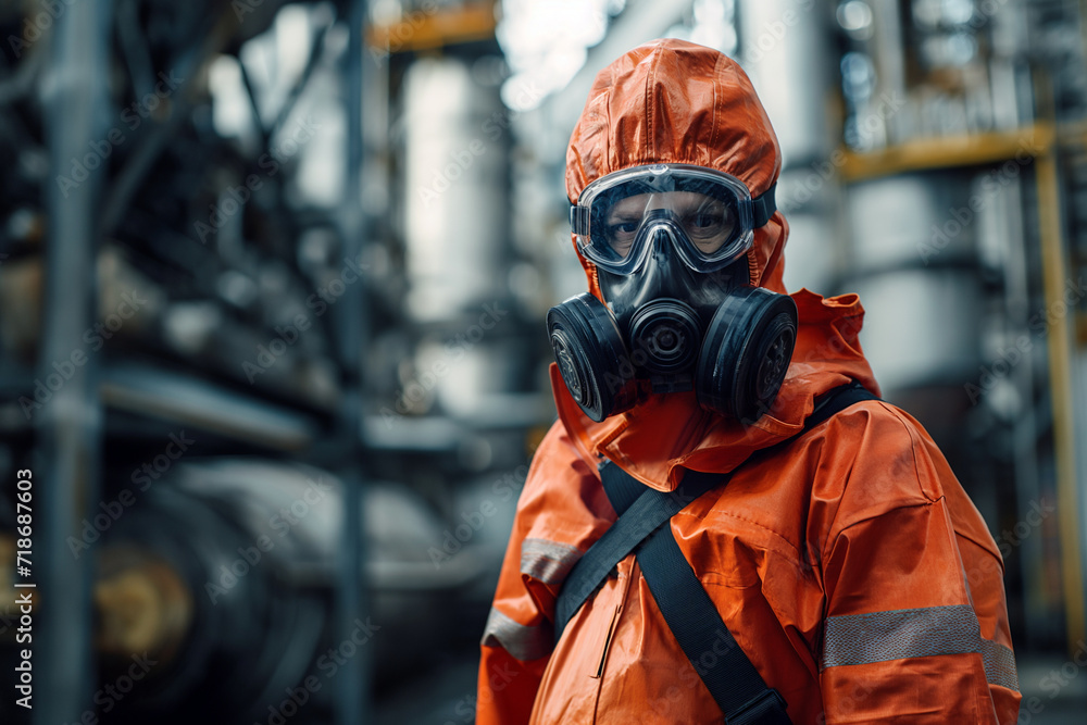 workers in chemical protection suits at work workers in chemical protection suits at work