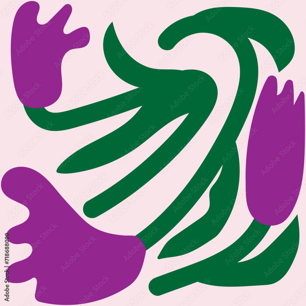 Naklejka premium Purple Flower Organic Tileable Background. Vector Illustrator