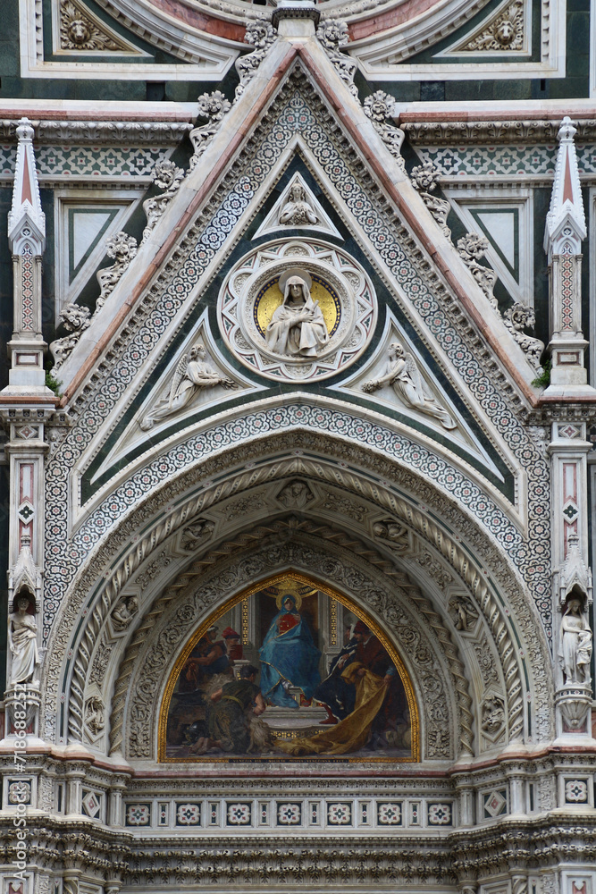 Detailed view of the Florence Cathedral in Tuscany, Italy