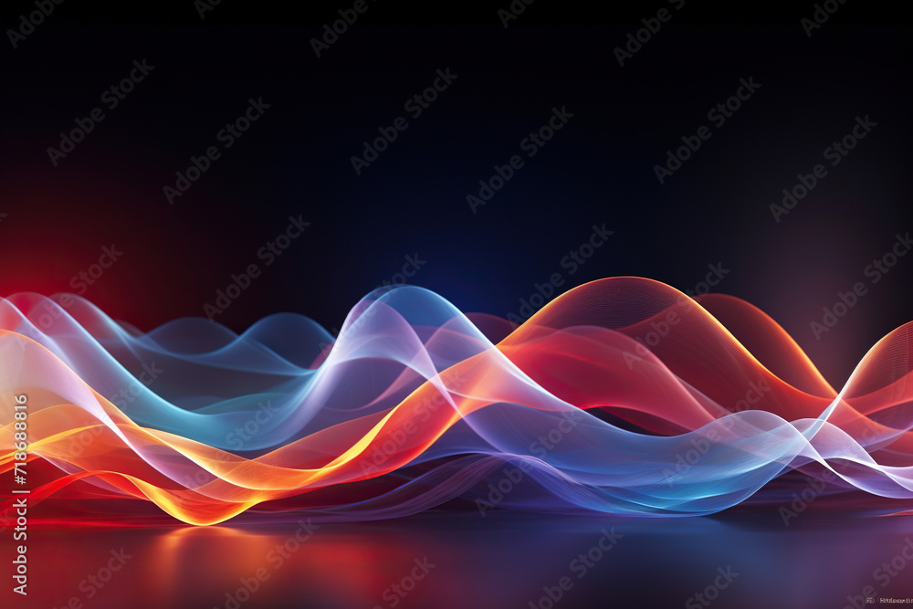Abstract colored wave pattern with liquid effect. Place for text. Generated by artificial intelligence Abstract colored wave pattern with liquid effect. Place for text. Generated by artificial intelligence