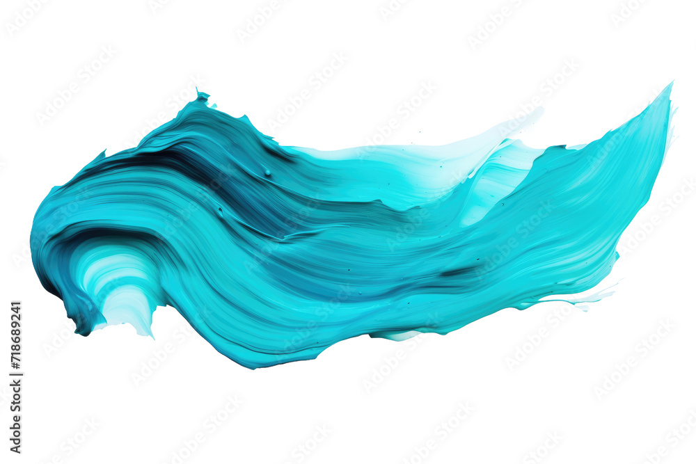 The Splash of Cyan Color Isolated On Transparent Background