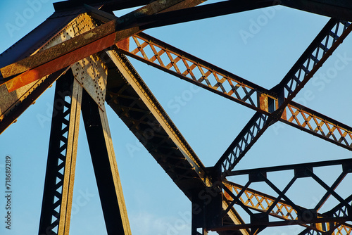Rustic Steel Bridge Detail in Sunlight, Ohio Industrial Design