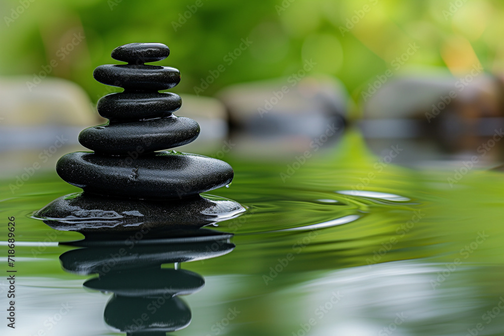 a stack of balancing stones in the water a stack of balancing stones in the water