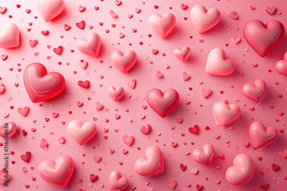 Valentine's day with pink hearts background
