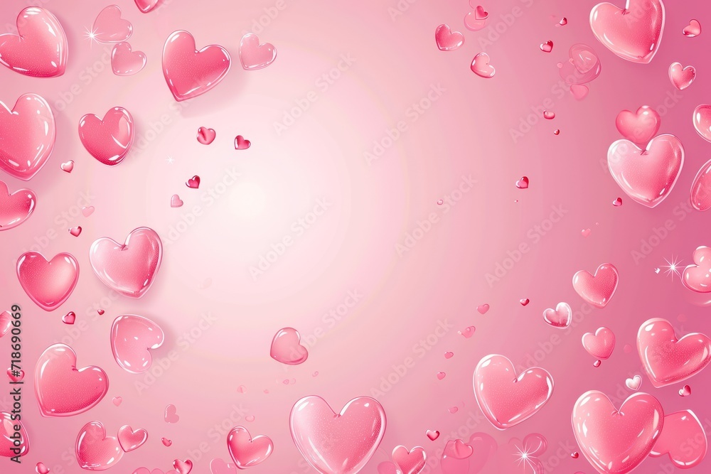 Valentine's day with pink hearts background