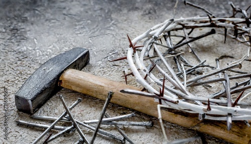 Hammer and nail theme Easter Jesus rebirth