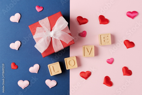 Romantic Valentine’s Gift and Love Message with Heart Shapes