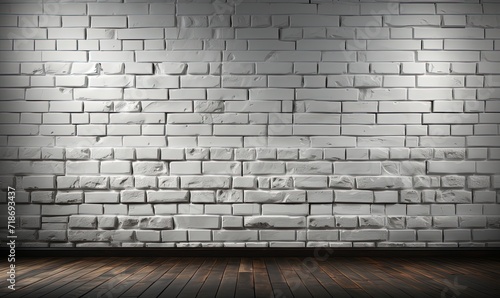 White wash brick wall texture background. Created with Ai
