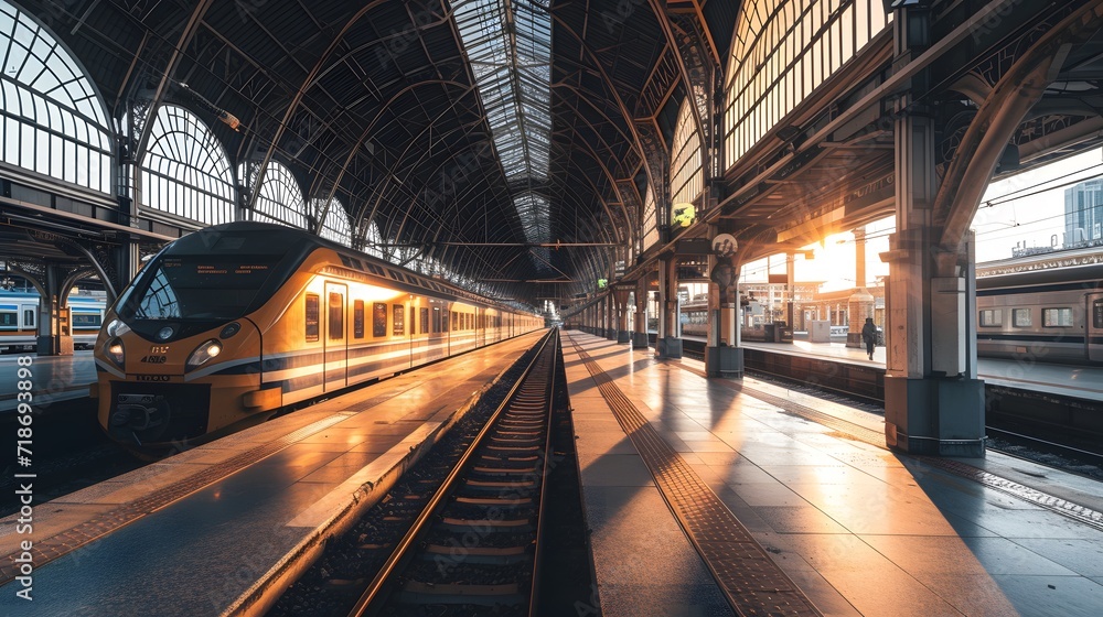 A photo of Bangkok station at sunrise A photo of Bangkok station at sunrise