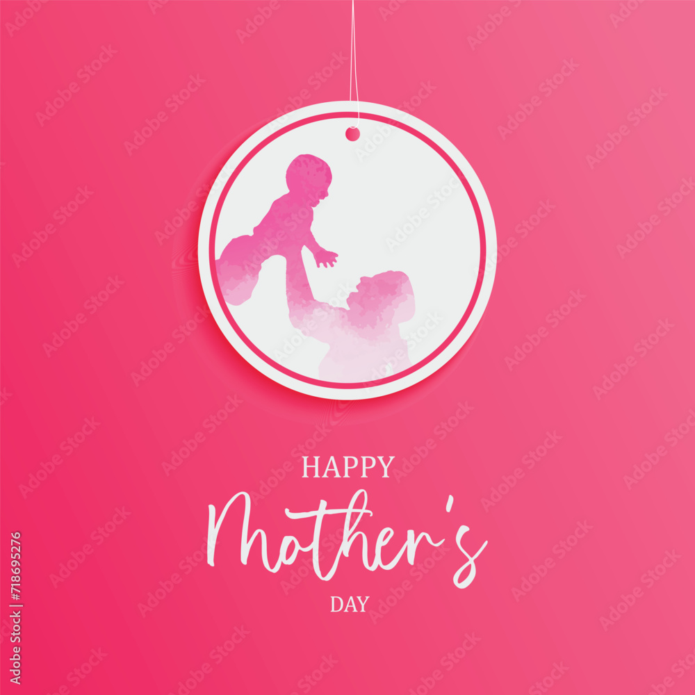 Happy mothers, day, wishes or greeting card post design with mom background design with pink color social media wishing post vector illustration Happy mothers, day, wishes or greeting card post design with mom background design with pink color social media wishing post vector illustration
