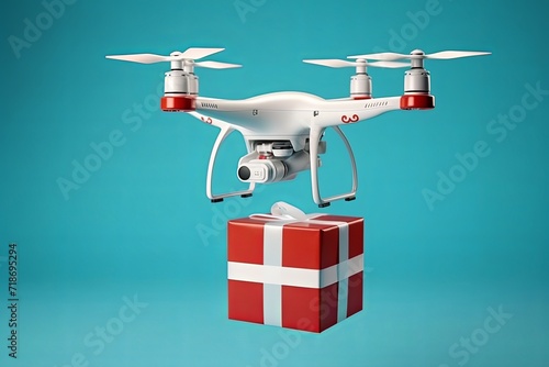 Emergency drone delivery securely transports medicaments to hospitals. Ambulance Courier aid doctors with medical supplies. Warehouse to delivery point air mobility delivery aerospace medical logistic