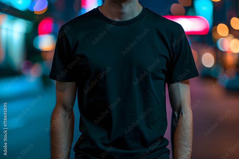 Obraz premium Men's Black t-shirt mockup