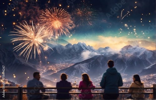 People watch fireworks