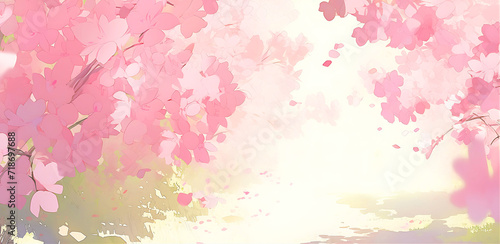 満開の桜の背景画像 AI生成画像