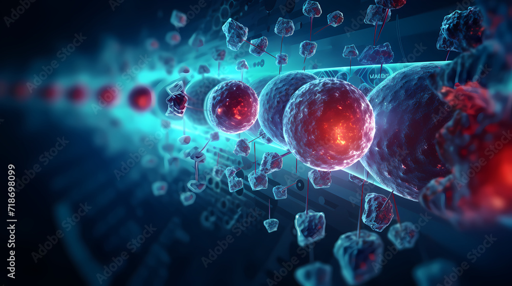 Obraz premium Nervous system, brain central nervous cells, neuroscience background