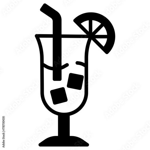 Cocktail glyph and line vector illustration