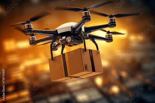 Technology drone firmware, enabling green mobility in drone transport. Eco friendly drone delivery solutions enable shipping experience. Door to door delivery smart tech remote piloting parcel drones.