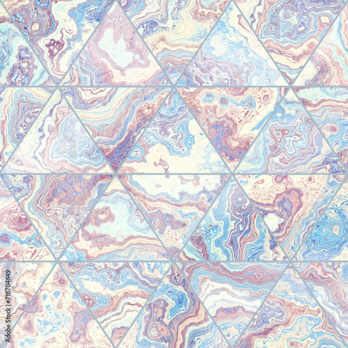 Abstract Marble mosaic tiles texture. Triangles mosaic tiles. Fractal digital Art Background. High Resolution. Can be used for background or wallpaper