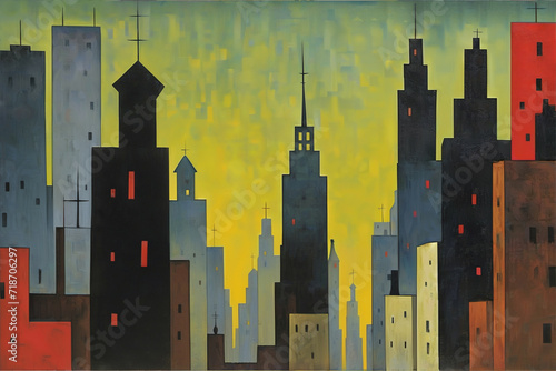 Abstract City, Digital illu...