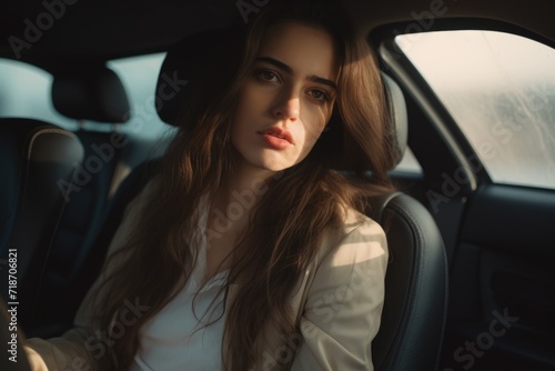 Young girl in a car