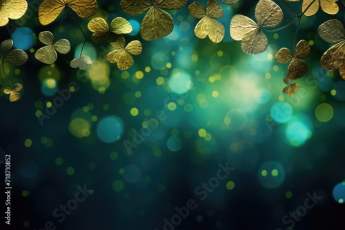Golden Shamrocks Shining Brightly, Symbolizing Luck and Celebration - Generative AI