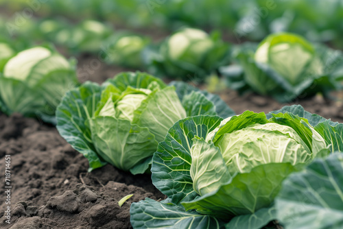 Fresh cabbage in the field