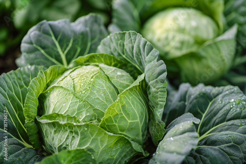 Fresh cabbage in the field