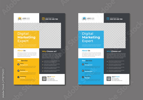 Vector digital marketing agency and corporate business flyer template
