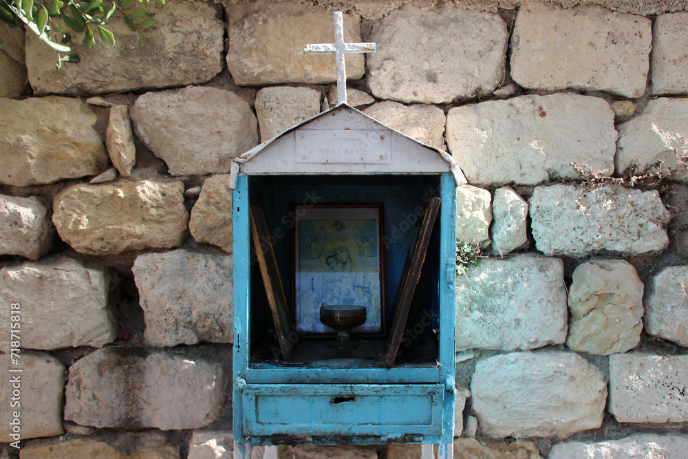outdoor orthodox altar in heraklion in crete in greece outdoor orthodox altar in heraklion in crete in greece