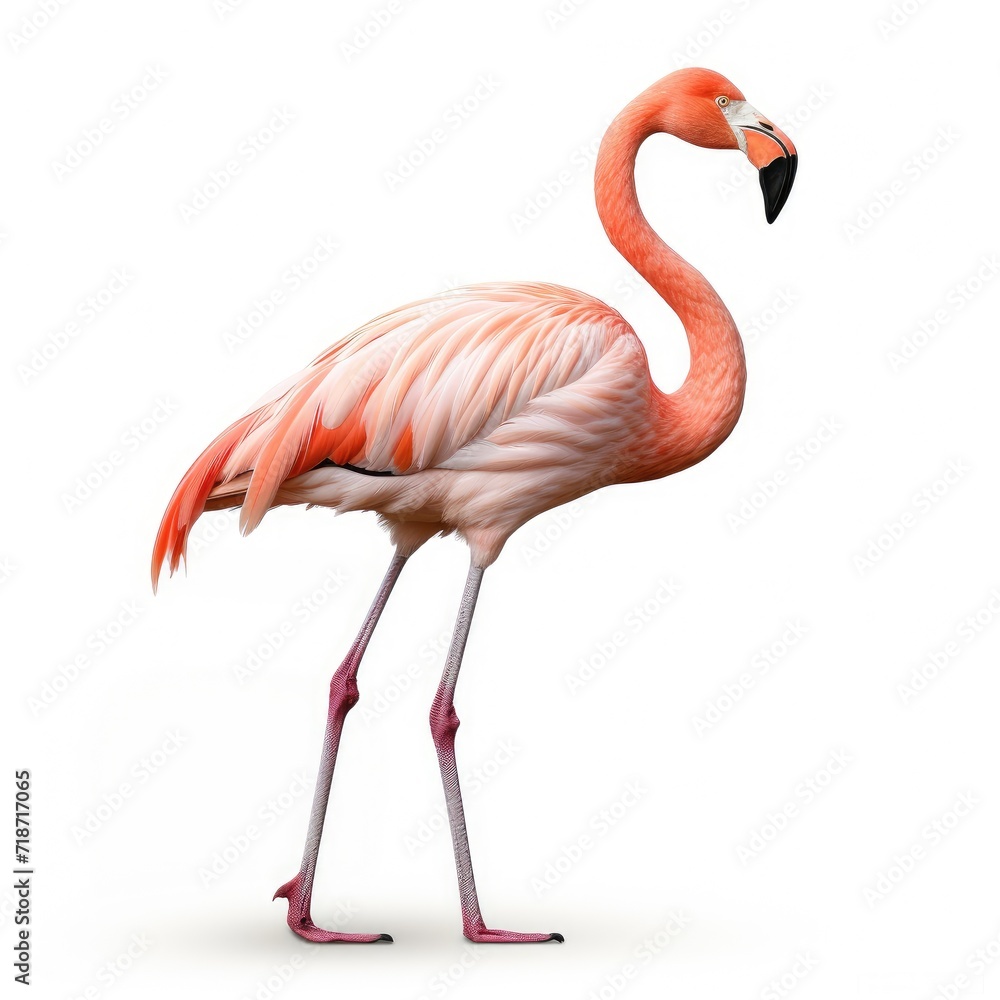 Photo of flamingo isolated on white background Photo of flamingo isolated on white background