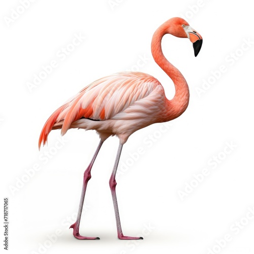 Photo of flamingo isolated on white background © lensvault