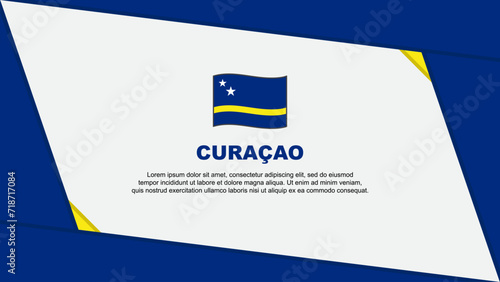Curacao Flag Abstract Background Design Template. Curacao Independence Day Banner Cartoon Vector Illustration. Curacao Independence Day
