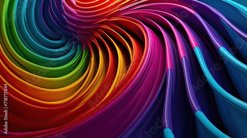3D multicolor spectrum art. Generative AI