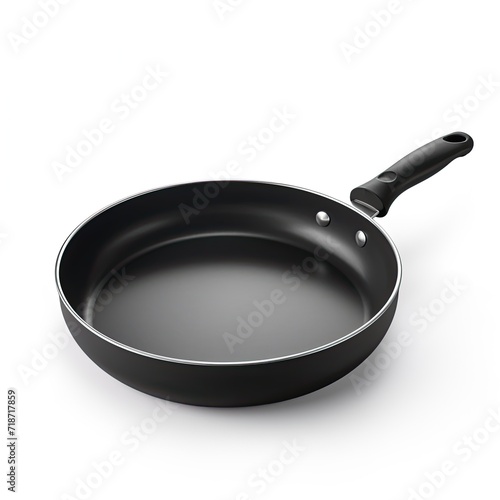 Photo of frying pan isolated on white background